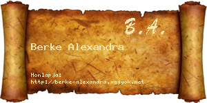 Berke Alexandra névjegykártya